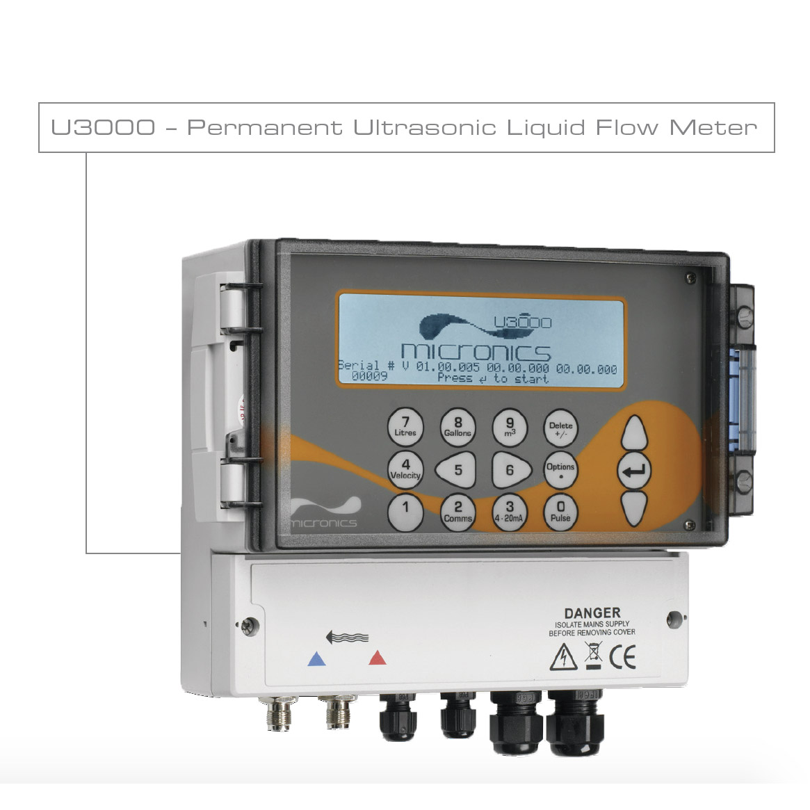 Caudalímetro y medidor de energía fijo tipo clamp-on | UF3300 | Micronics